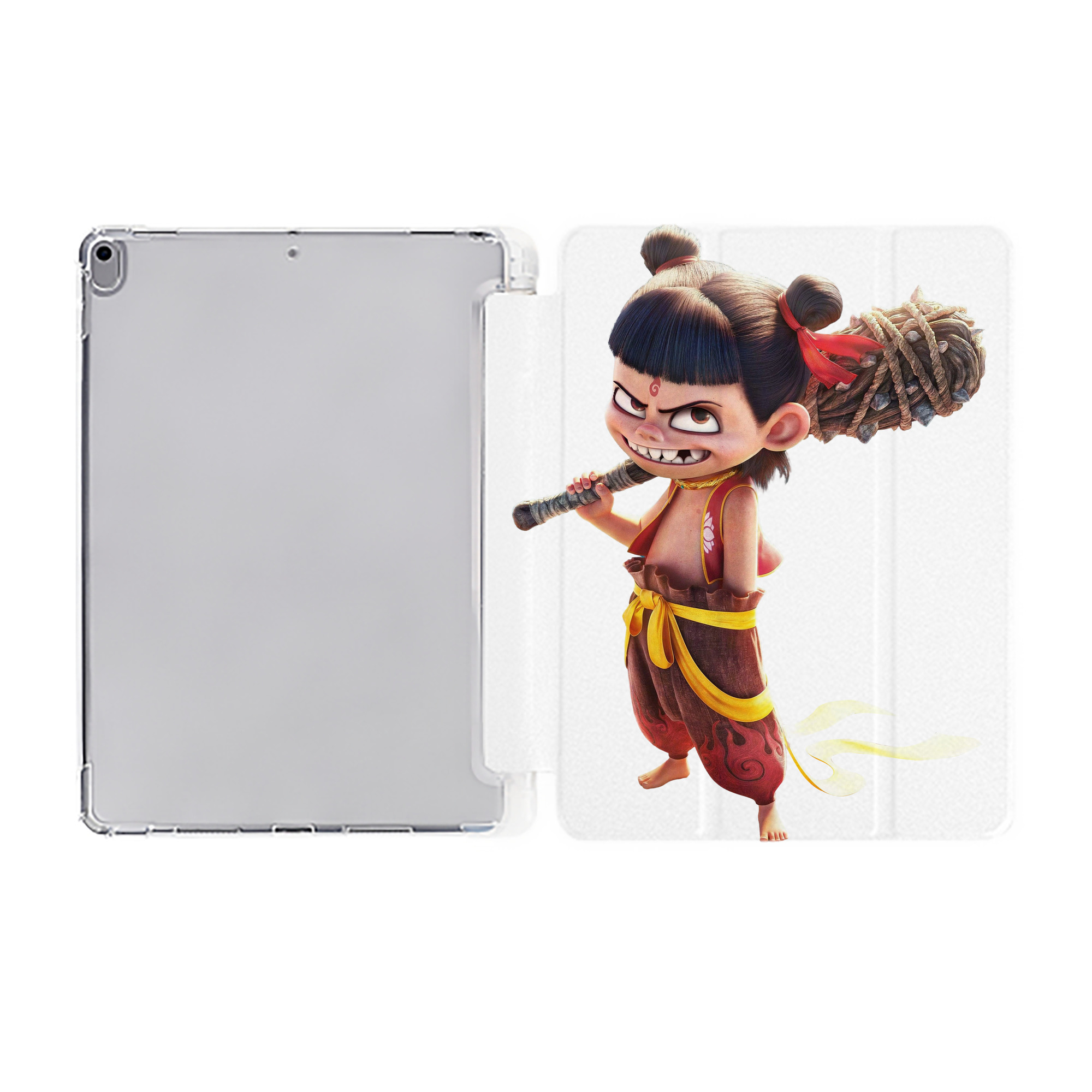 Ne Zha 2 ナタ 魔童の大暴れ IPad ケース ペン収納付き 三つ折りスタンド PUレザー×シリコン 対応機種9.5/10.5/10.9インチ